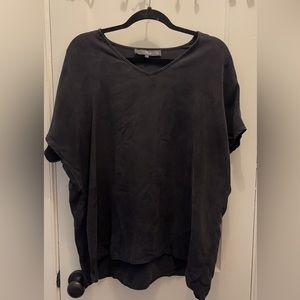 Claridge + King Black 100% Silk Oversized Blouse, size S
